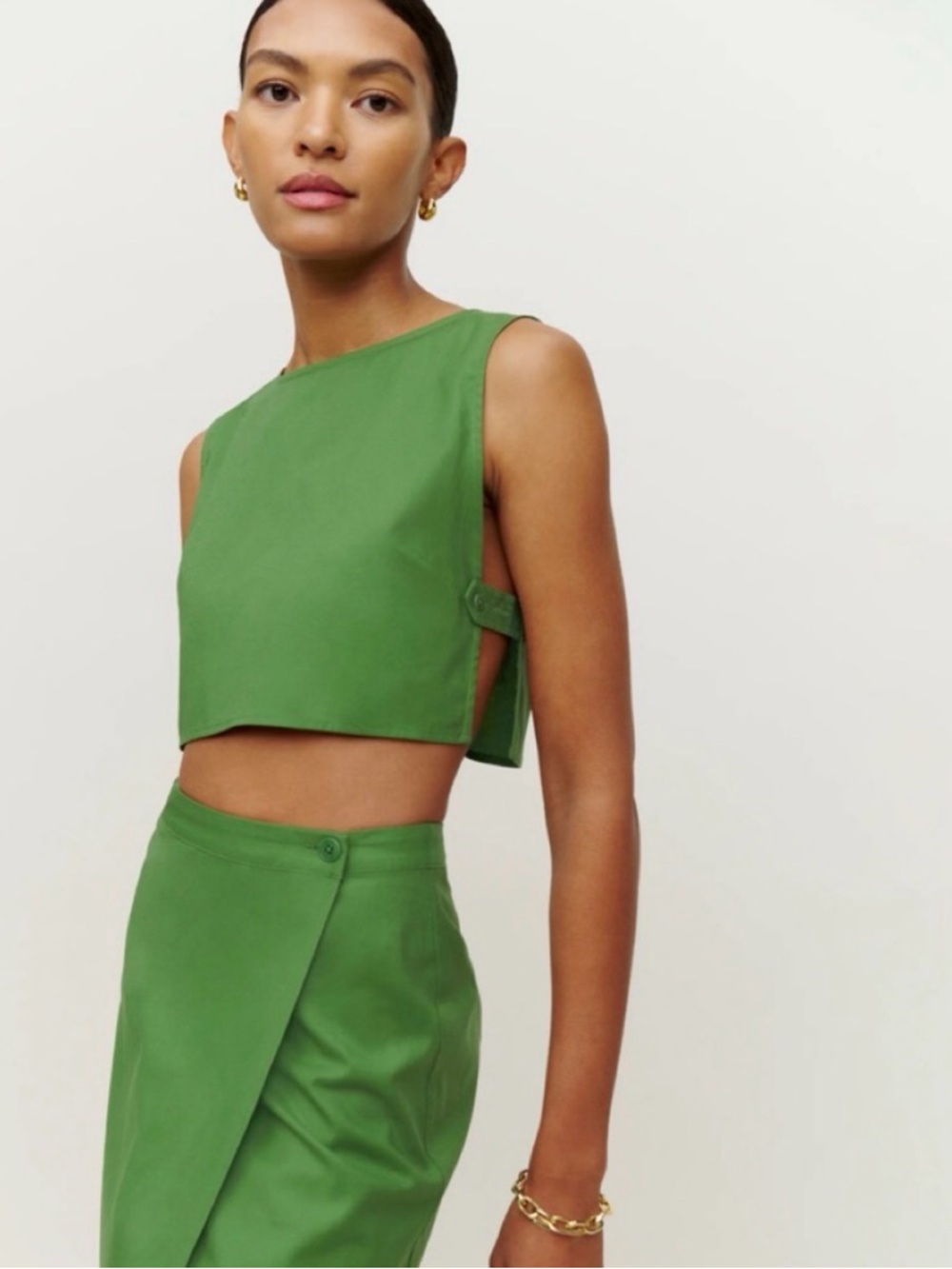 Reformation Green Mylie Two Piece Set - Picture 2 of 8
